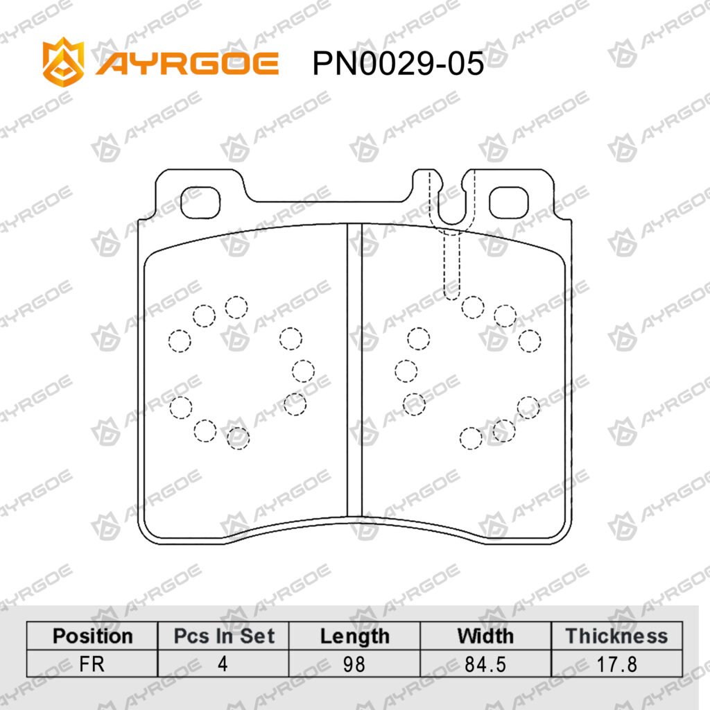 AYRGOE PN0029-05 BRAKE PAD FR MB W140 91-98 2.8-6.0