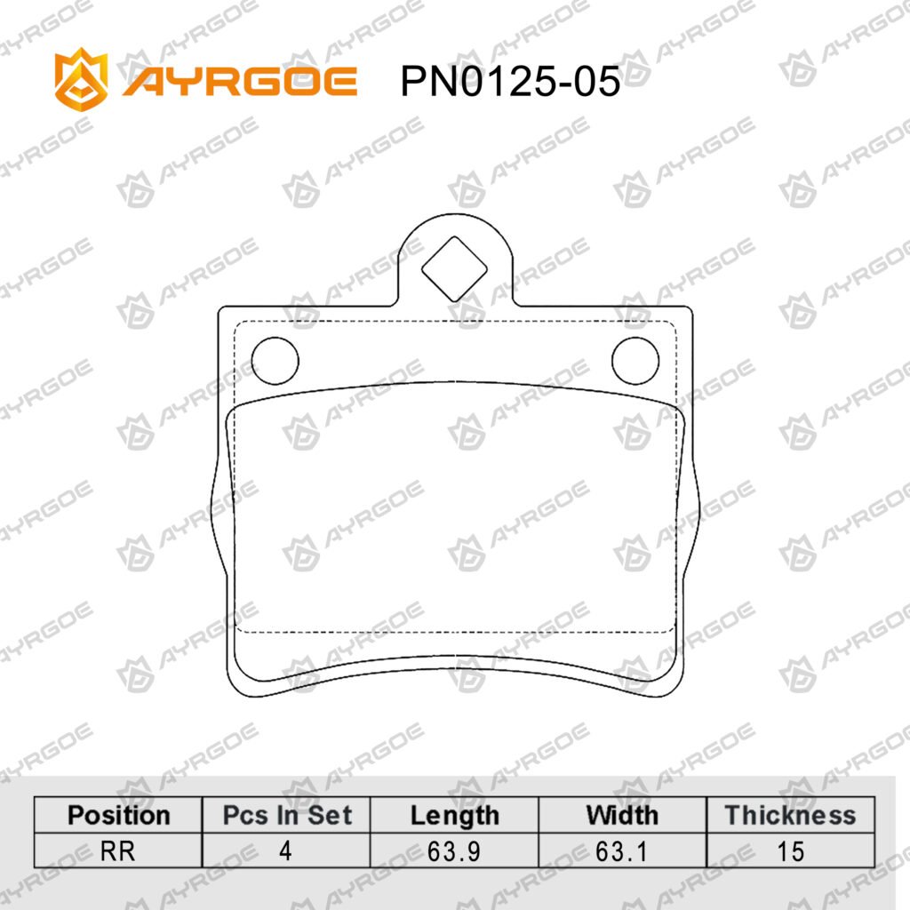 AYRGOE PN0125-05 BRAKE PAD RR MB W202 93-01/W203 93-06 1.8-2.2 M111