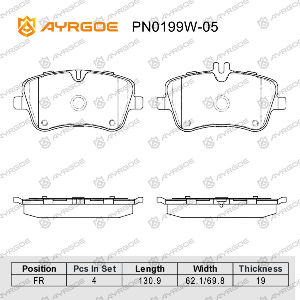 AYRGOE PN0199W-05 BRAKE PAD FR MB W203 A209 C209 R171