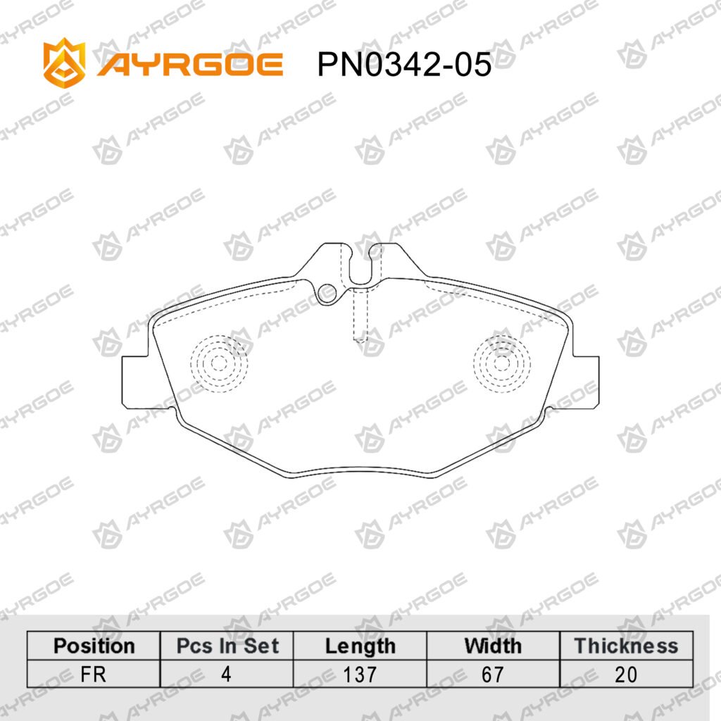 AYRGOE PN0342-05 BRAKE PAD FR MB W211 02-08