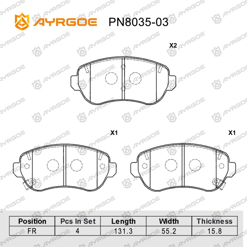 AYRGOE PN8035-03 BRAKE PAD FR Geely Emgrand 1.5L 23-