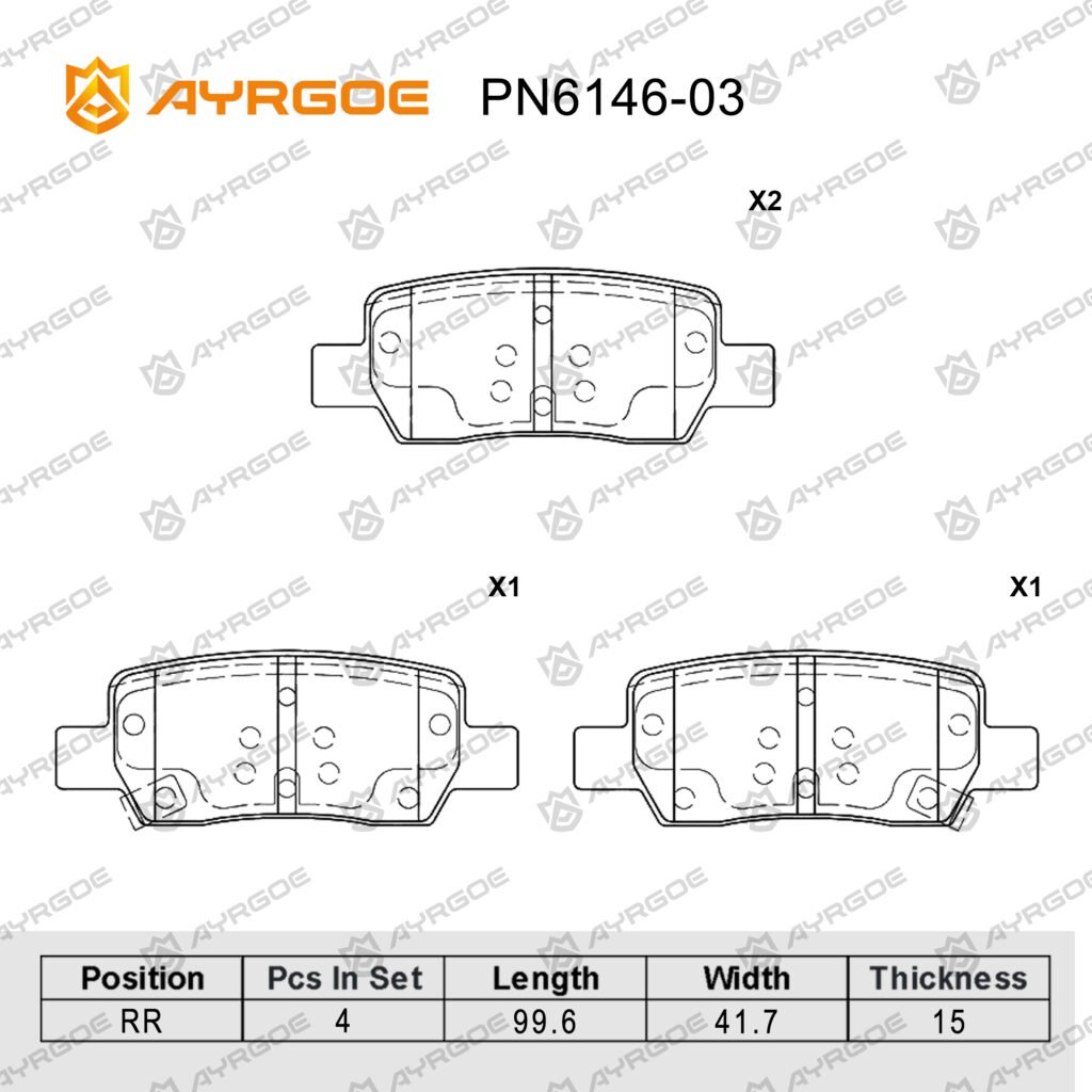 AYRGOE PN6146-03 BRAKE PAD RR Hyundai Elantra CN7 20-