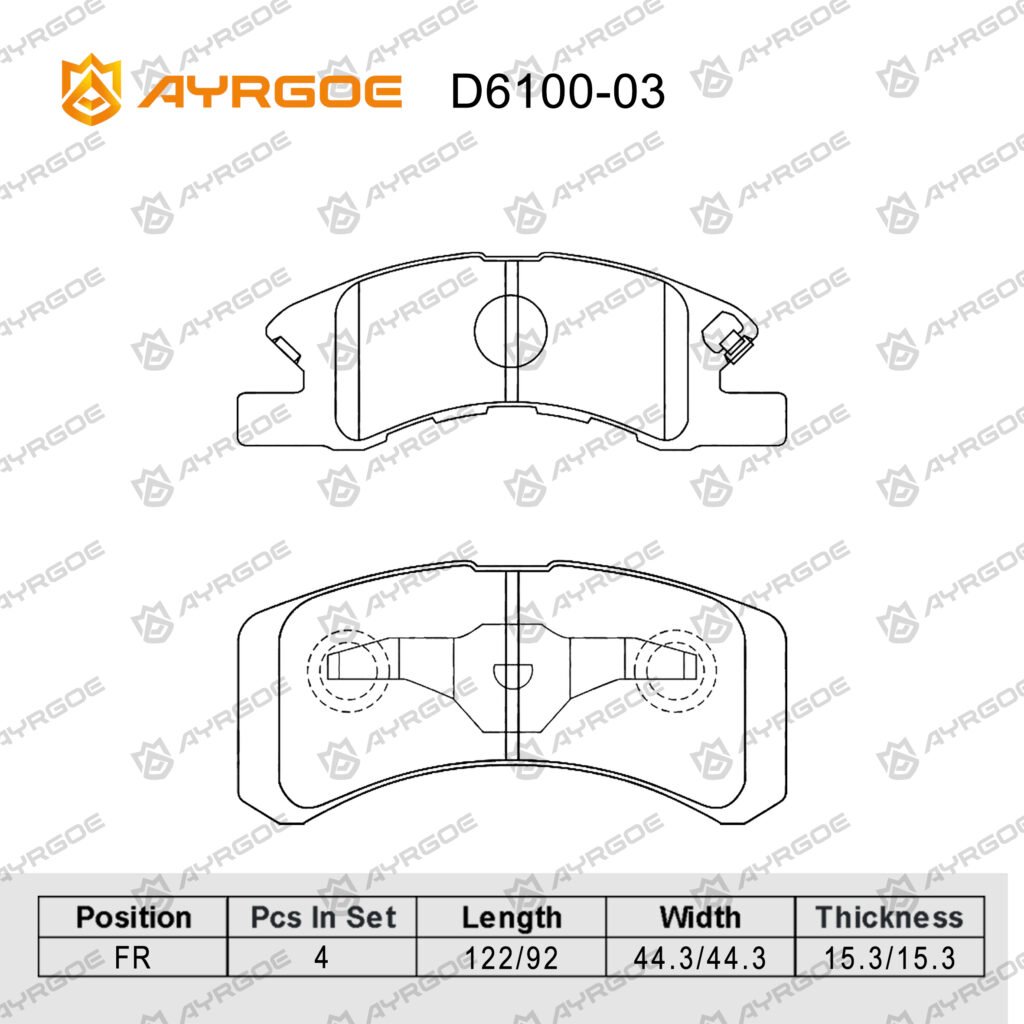AYRGOE D6100-03 BRAKE PAD FR PERODUA Viva  L250 660EX 2007-