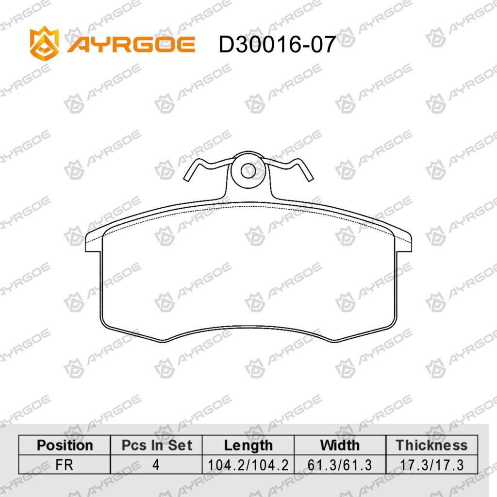 AYRGOE D30016-07 BRAKE PAD FR LADA