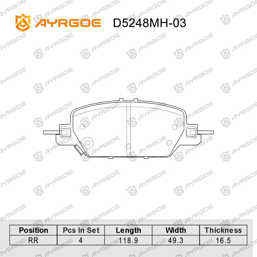 AYRGOE D5248MH-03 BRAKE PAD RR Honda CR-V L15B 18-丨Honda（GAC) BREEZE 19-22