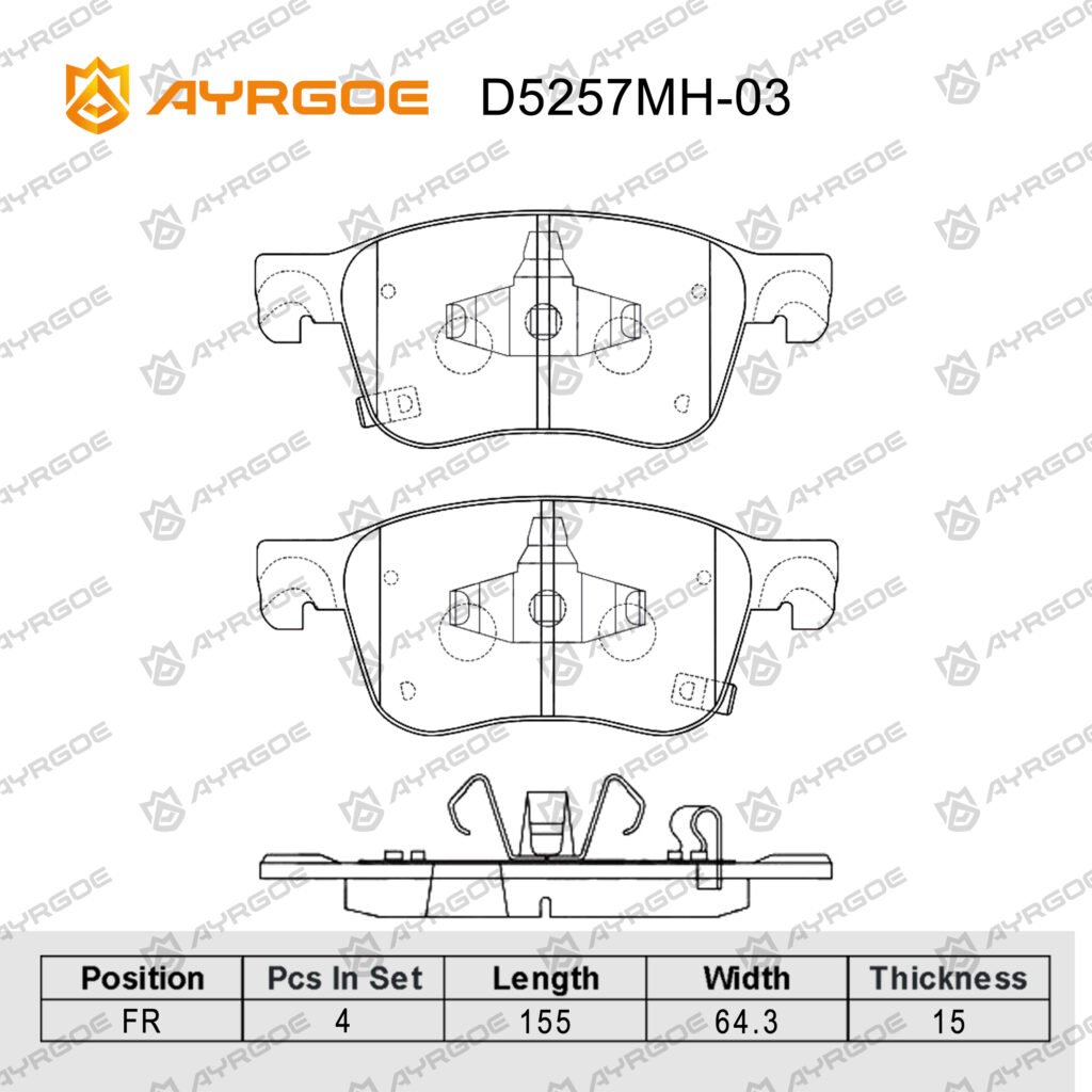 AYRGOE D5257MH-03 BRAKE PAD FR HONDA ACCORD 17-20