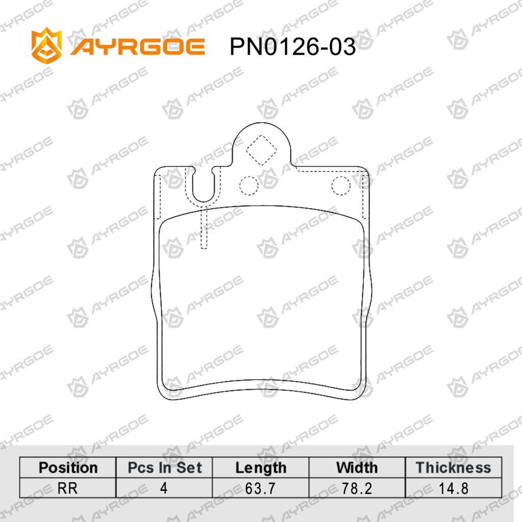 AYRGOE PN0126-03 BRAKE PAD RR MB C200 C350 CLC230 E200 SLK200