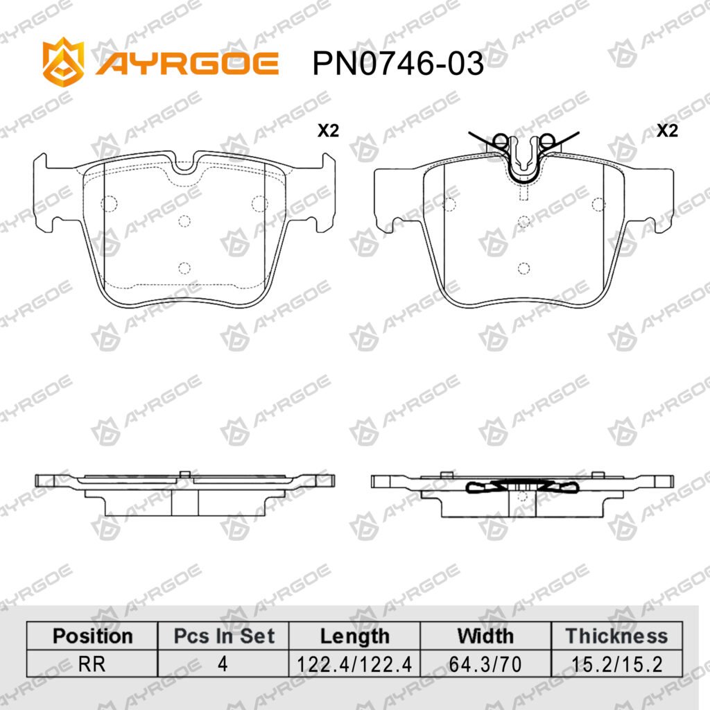 AYRGOE PN0746-03 BRAKE PAD RR MB GLC200 GLC300 GLC43AMG