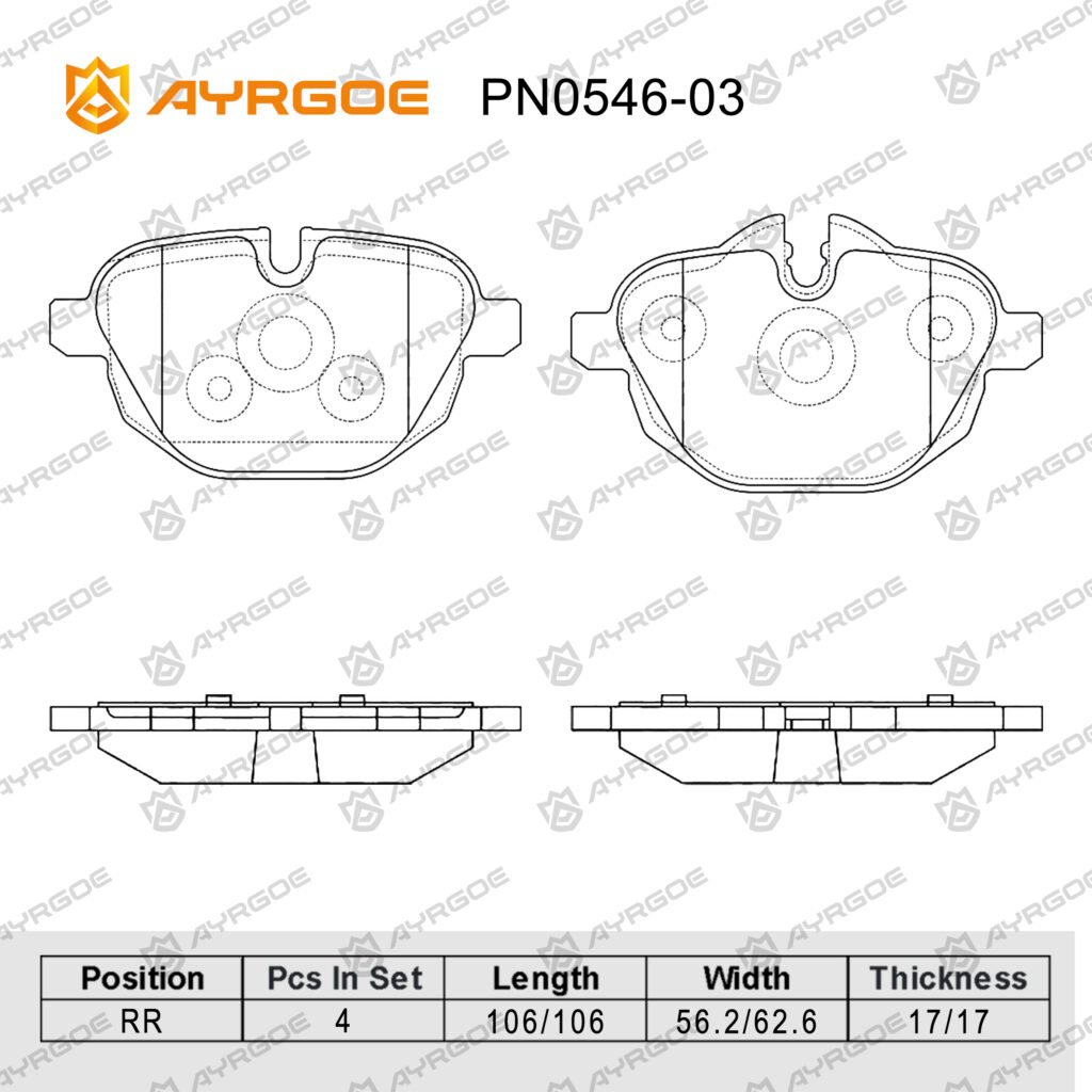 AYRGOE PN0546-03 BRAKE PAD RR MB 520D 520i 630i 730i iX3  Z4