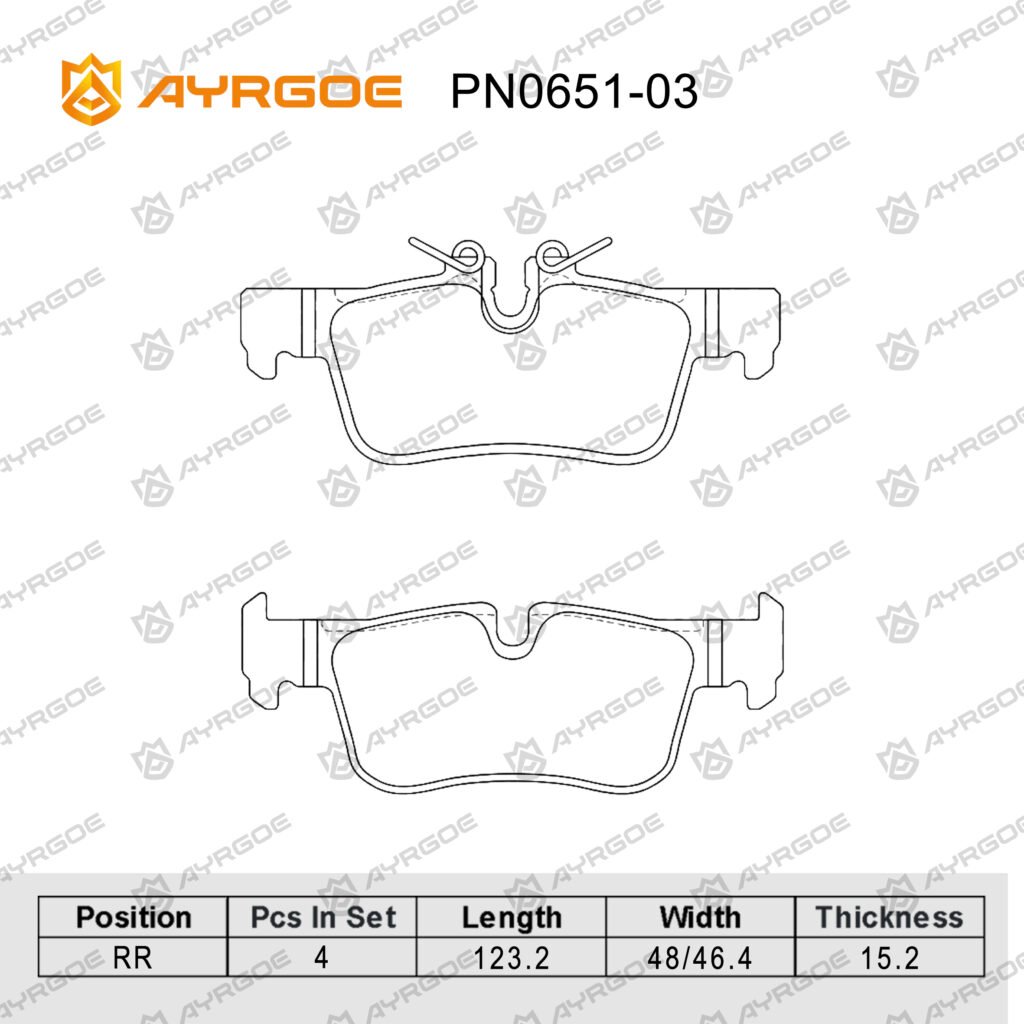 AYRGOE PN0651-03 BRAKE PAD RR BMW 116i 120i 216d i3丨MINI COOPER