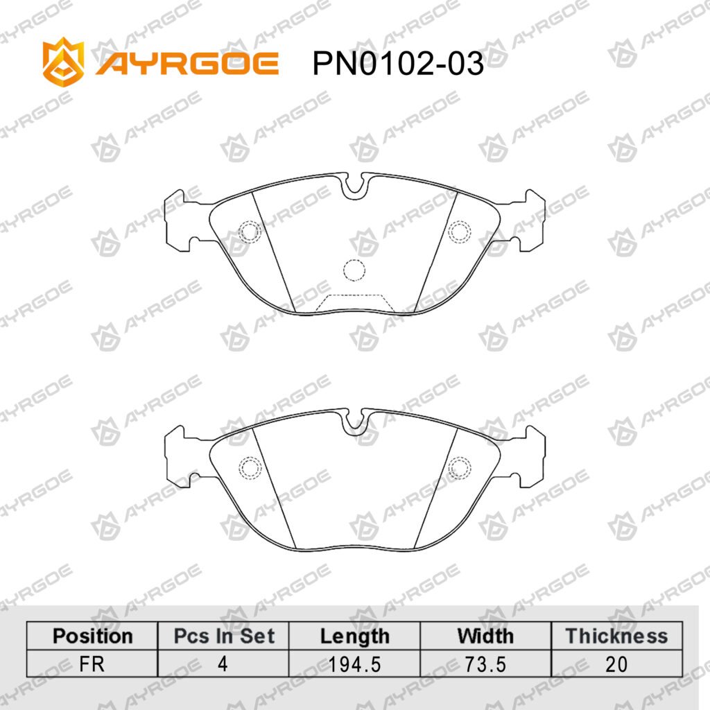 AYRGOE PN0102-03 BRAKE PAD FR AUDI RS4/TT丨BMW 740d/750i/Z8丨MB E280 E350 E500