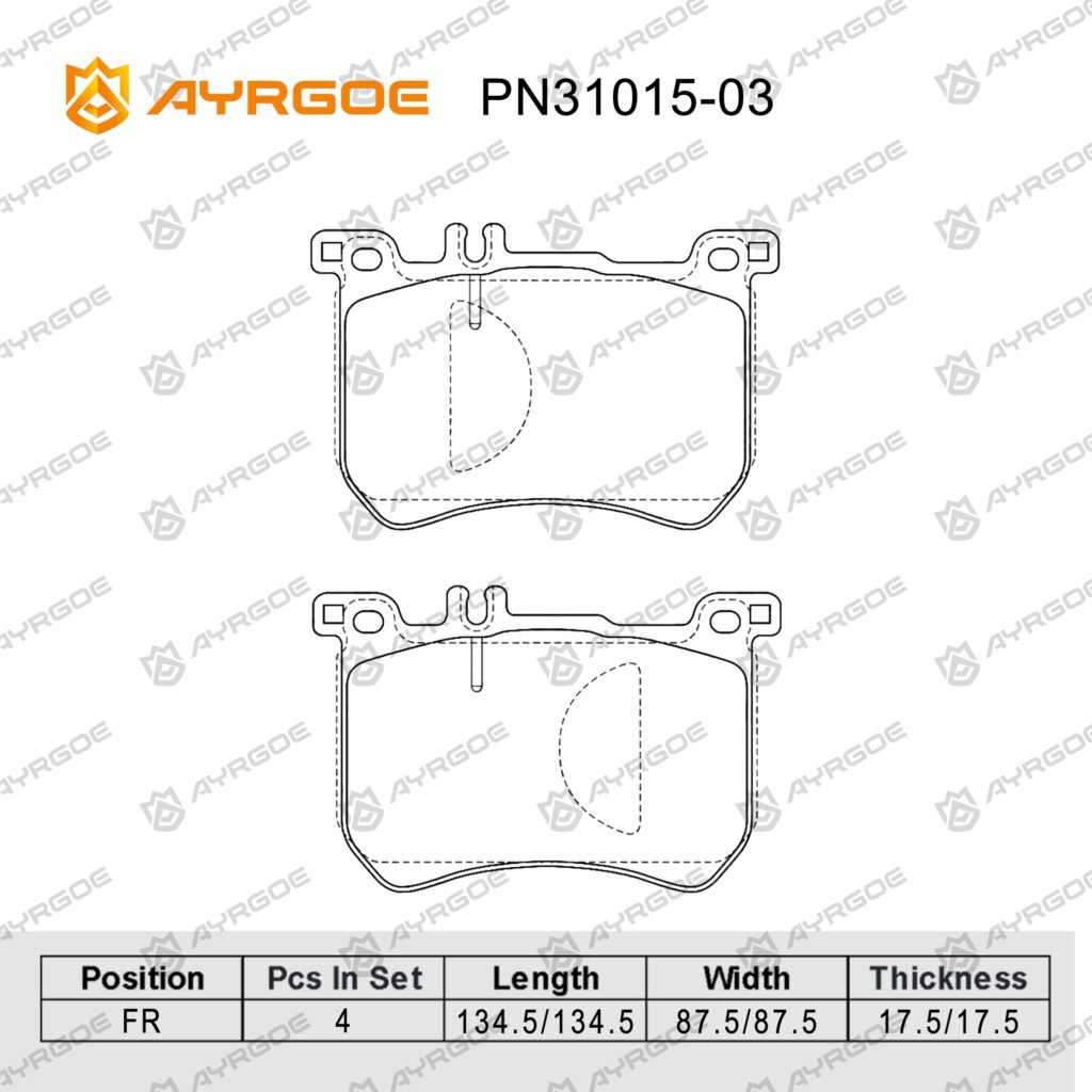 AYRGOE PN31015-03 BRAKE PAD FR MB S320L S350 S400 SL400