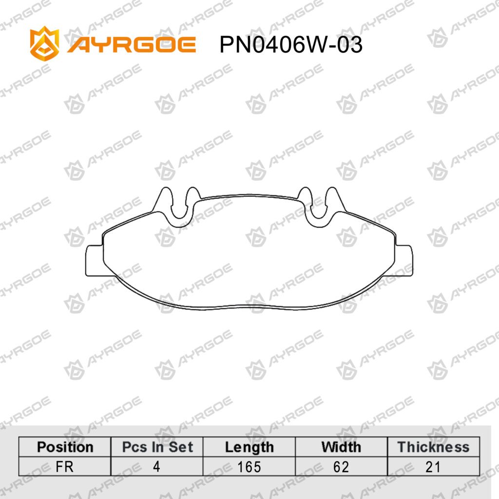 AYRGOE PN0406W-03 BRAKE PAD FR MB V109D V113D V122 VIANO