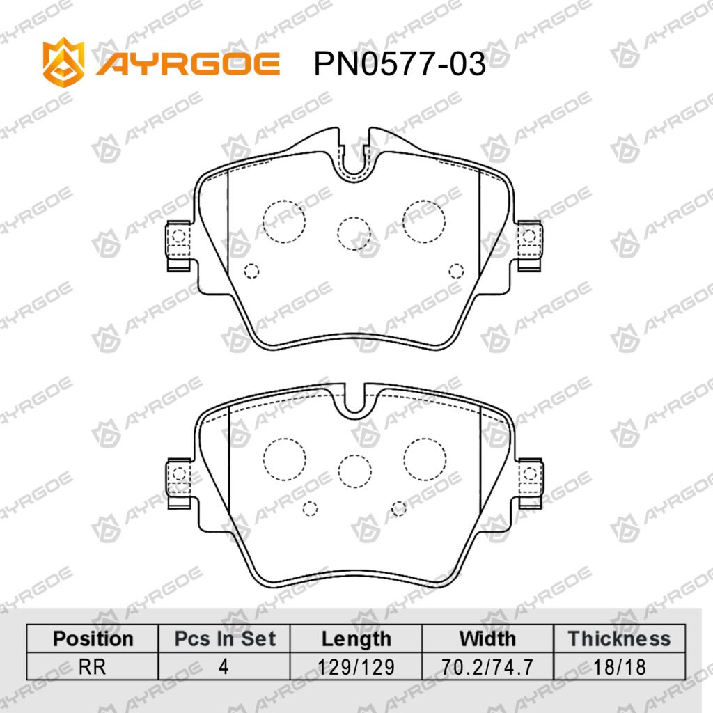 AYRGOE PN0577-03 BRAKE PAD RR BMW 118i 120d 220i 320d 420i X3xdrive30d