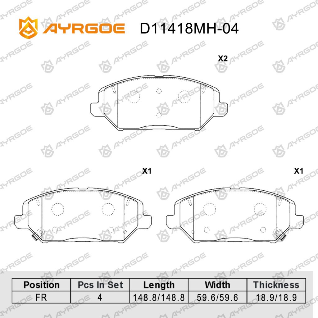 AYRGOE D11418MH-04 BRAKE PAD FR HYUNDAI I30 17-/ I30 17-/ KIA CEED 20-