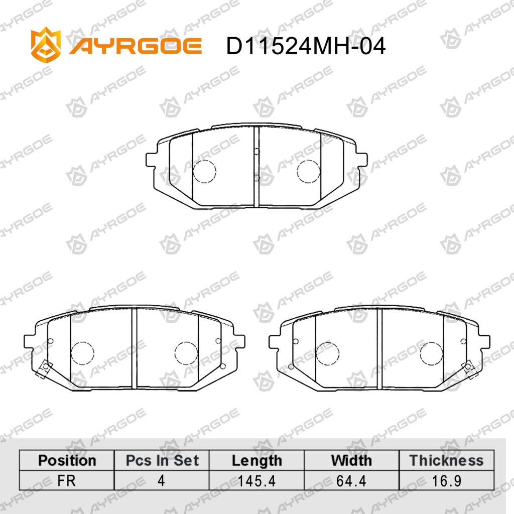 AYRGOE D11524MH-04 BRAKE PAD FR HYUNDAI TUCSON 20-/SONATA 20-/KIA SPORTAGE 22-