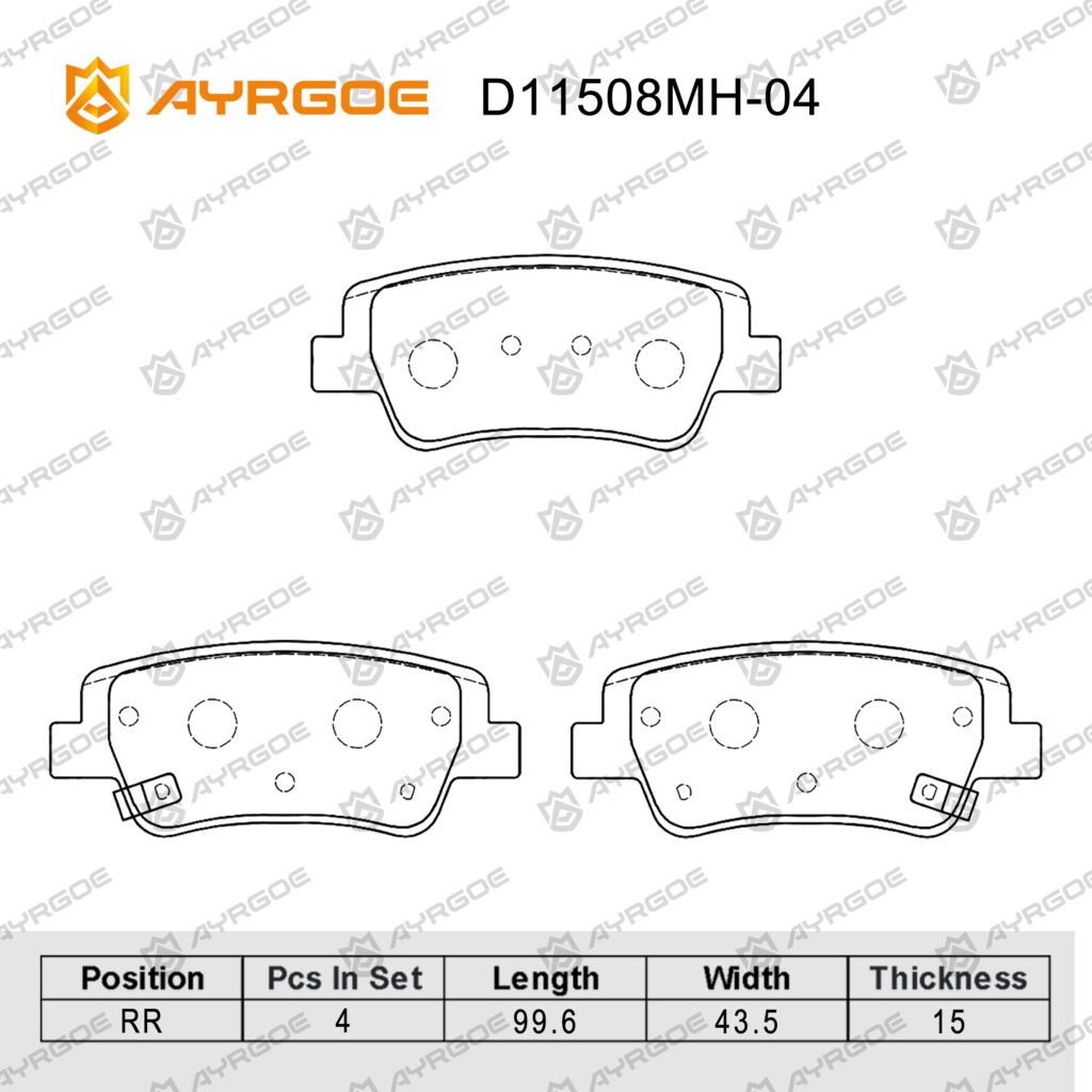 AYRGOE D11508MH-04 BRAKE PAD RR HYUNDAI ELANTRA CN7 20-