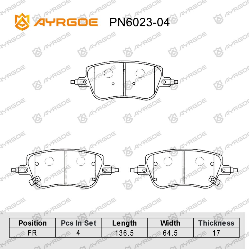 AYRGOE PN6023-04 BRAKE PAD FR HAVAL JOLION  1.5T 21-/ORA O3 20-