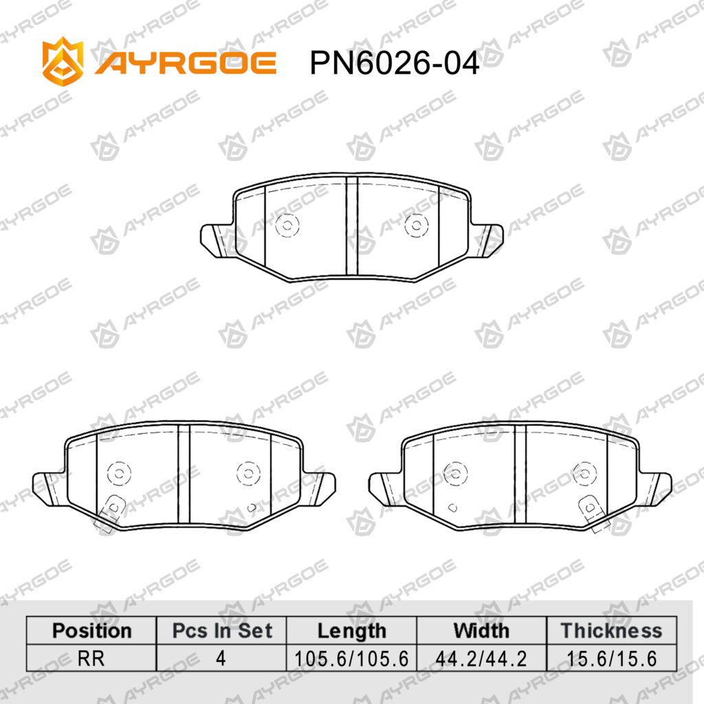 AYRGOE PN6026-04 BRAKE PAD RR HAVAL JOLION 2WD 21-24