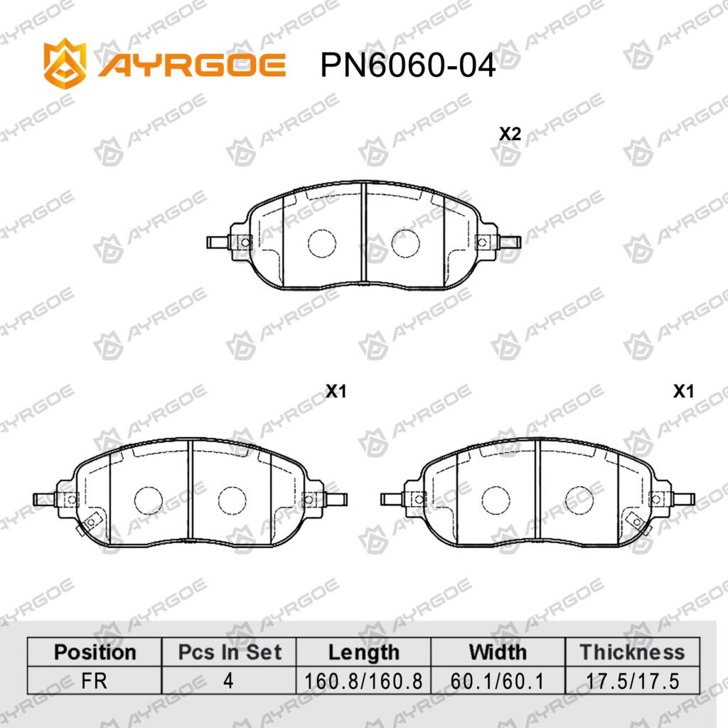 AYRGOE PN6060-04 BRAKE PAD FR JAC JS6 1.5T 2022--