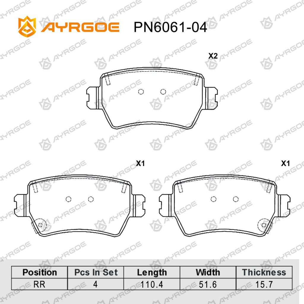 AYRGOE PN6061-04 BRAKE PAD RR JAC JS6 1.5T 2022--