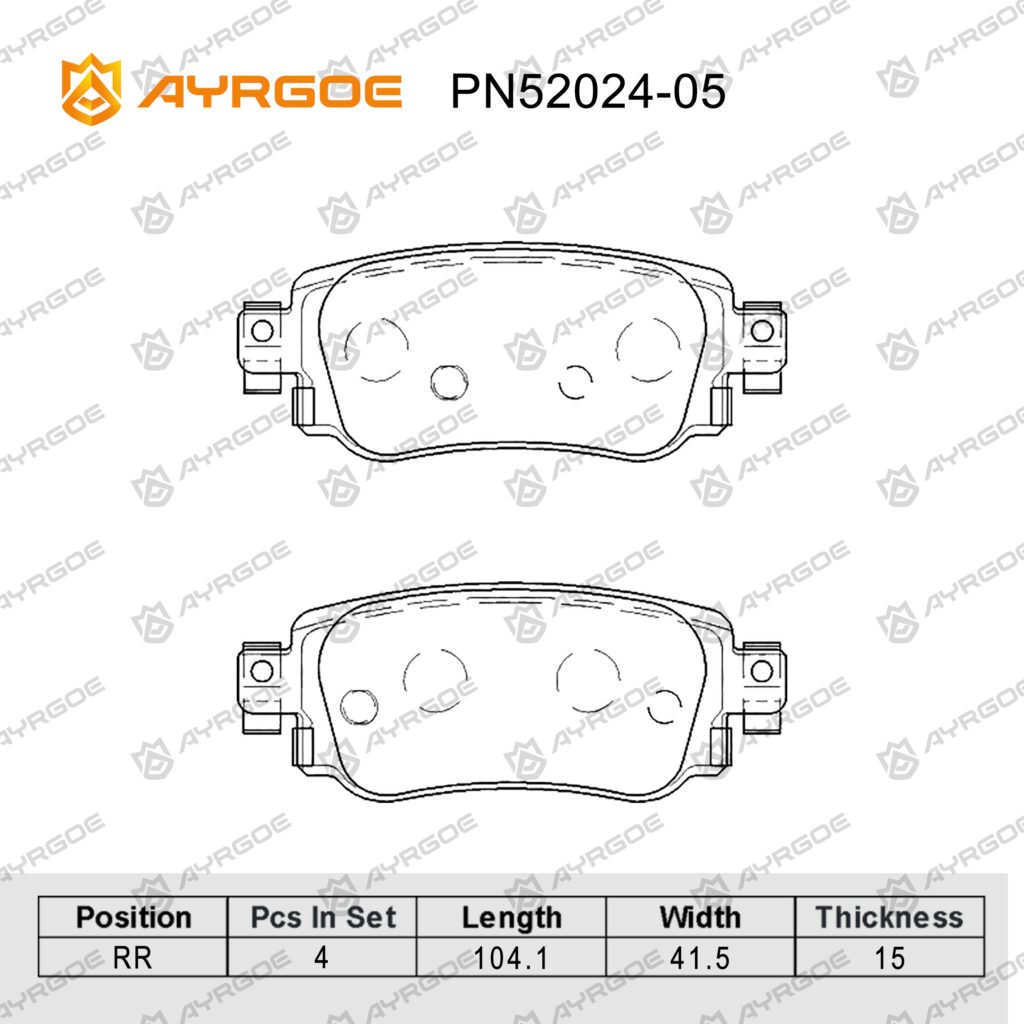 AYRGOE PN52024-05 BRAKE PAD RR Chevrolet Monza SK8 19-/Chevrolet Cavalier SK2/SK8 18-