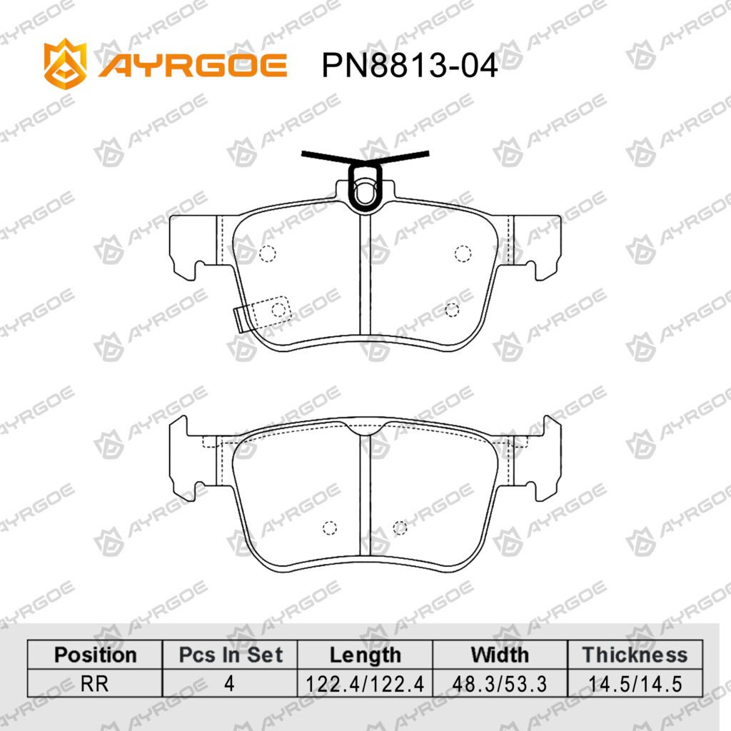 AYRGOE PN8813-04 Pastillas de freno Trasero HAVAL H6 H7/CHANGAN CS35 PLUS/CS55 /EADO PLUS/WEY  VV7/HONDA ACCORD /CIVIC / CIVIC (USA) /