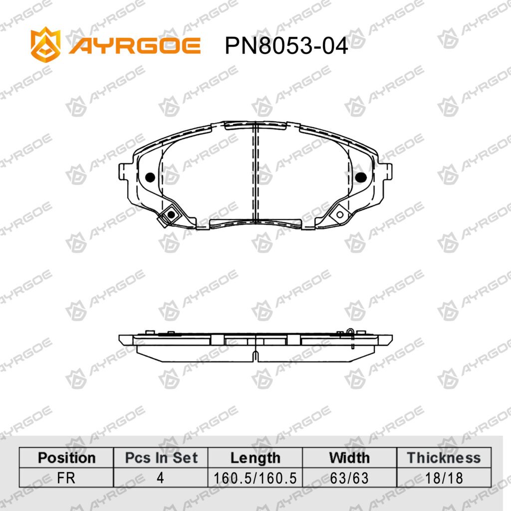 AYRGOE PN8053-04 Brake Pad Front GAC GS8 2.0T 2022- M8 2.0T 2022-