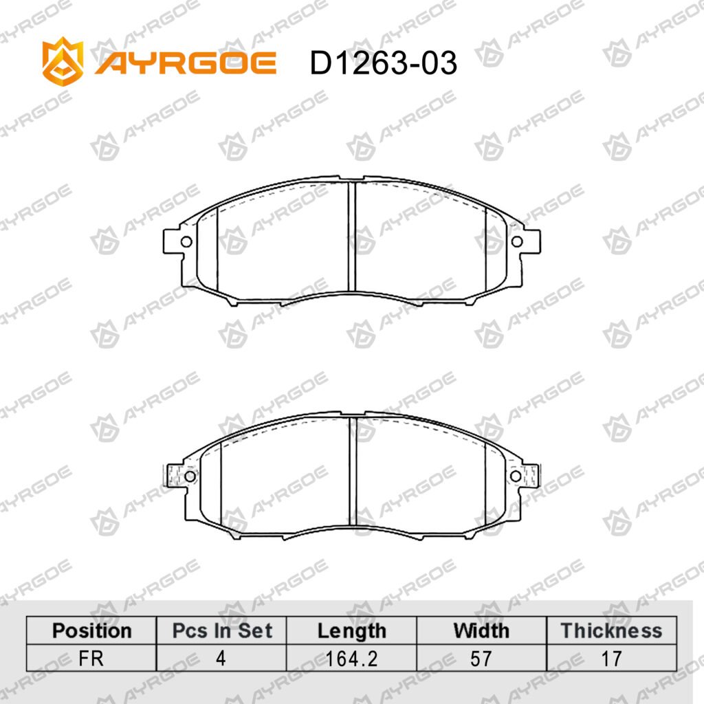AYRGOE D1263-03 Brake Pad Front NISSAN PATHFINDER 1997-2004|NISSAN XTERRA 1999–2005