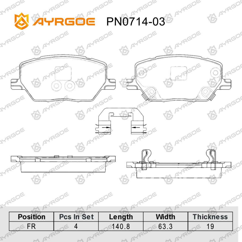 AYRGOE PN0714-03 Brake Pad Front JEEP  COMPASS II 2016|RENEGADE 2014