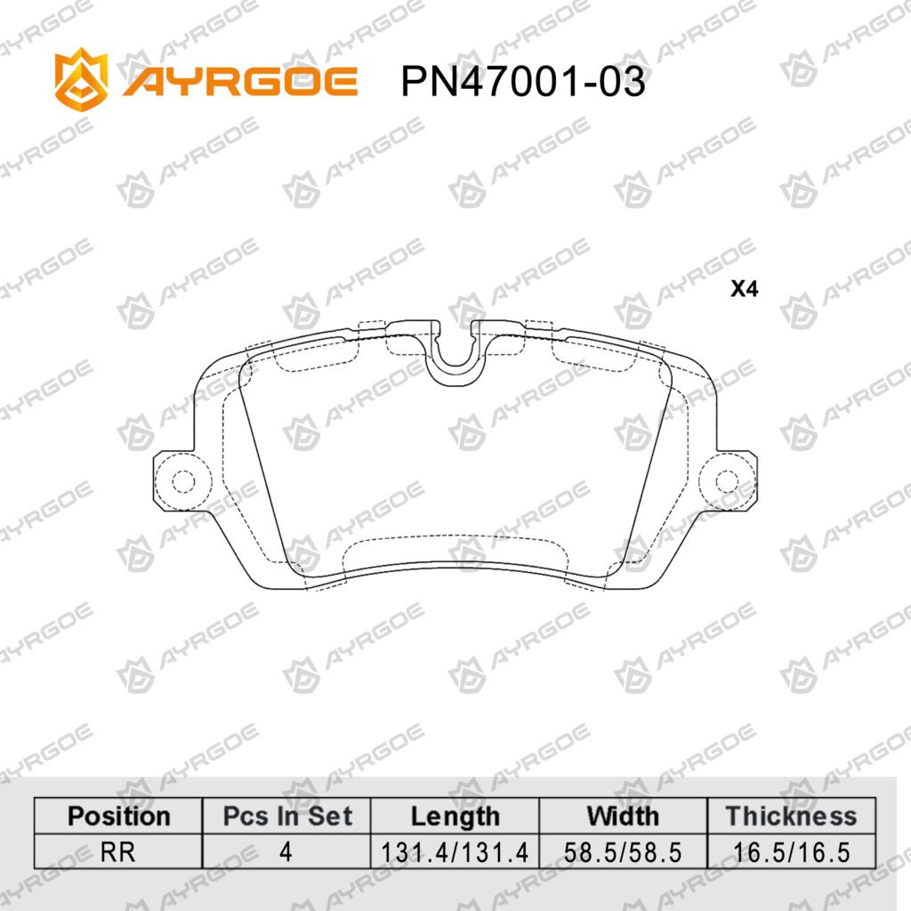 AYRGOE PN47001-03 Brake Pad Rear RANGE ROVER   2012- 2022|RANGE ROVER SPORT II 2013- 2022