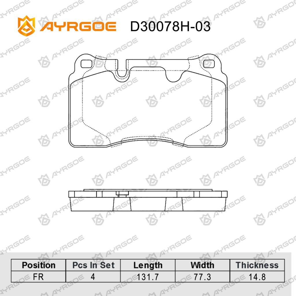 AYRGOE D30078H-03 Brake Pad Front RANGE ROVER L322  2002–2009