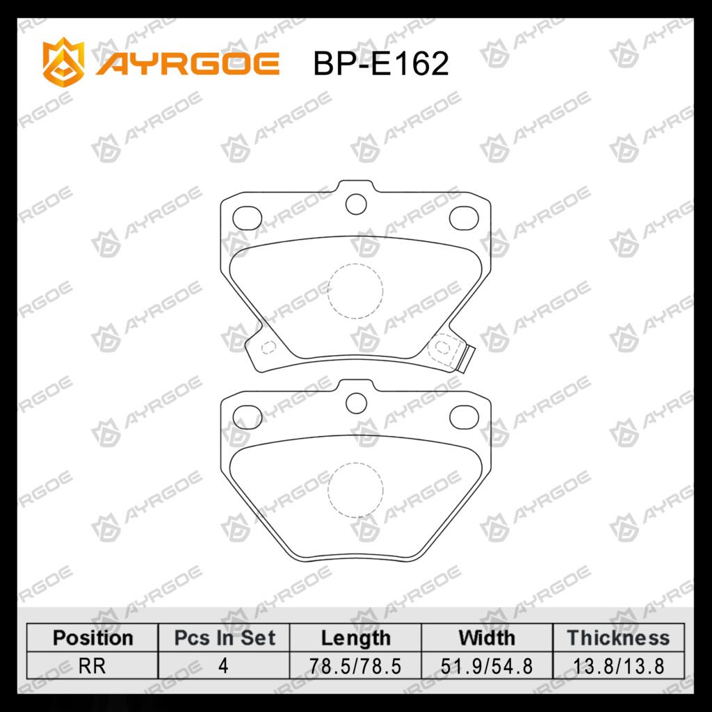 AYRGOE D2204-05 BRAKE PAD RR Toyota Corolla E120 00-08/Matrix E130 03-08/Yaris XP10 99-05/Prius 00-09