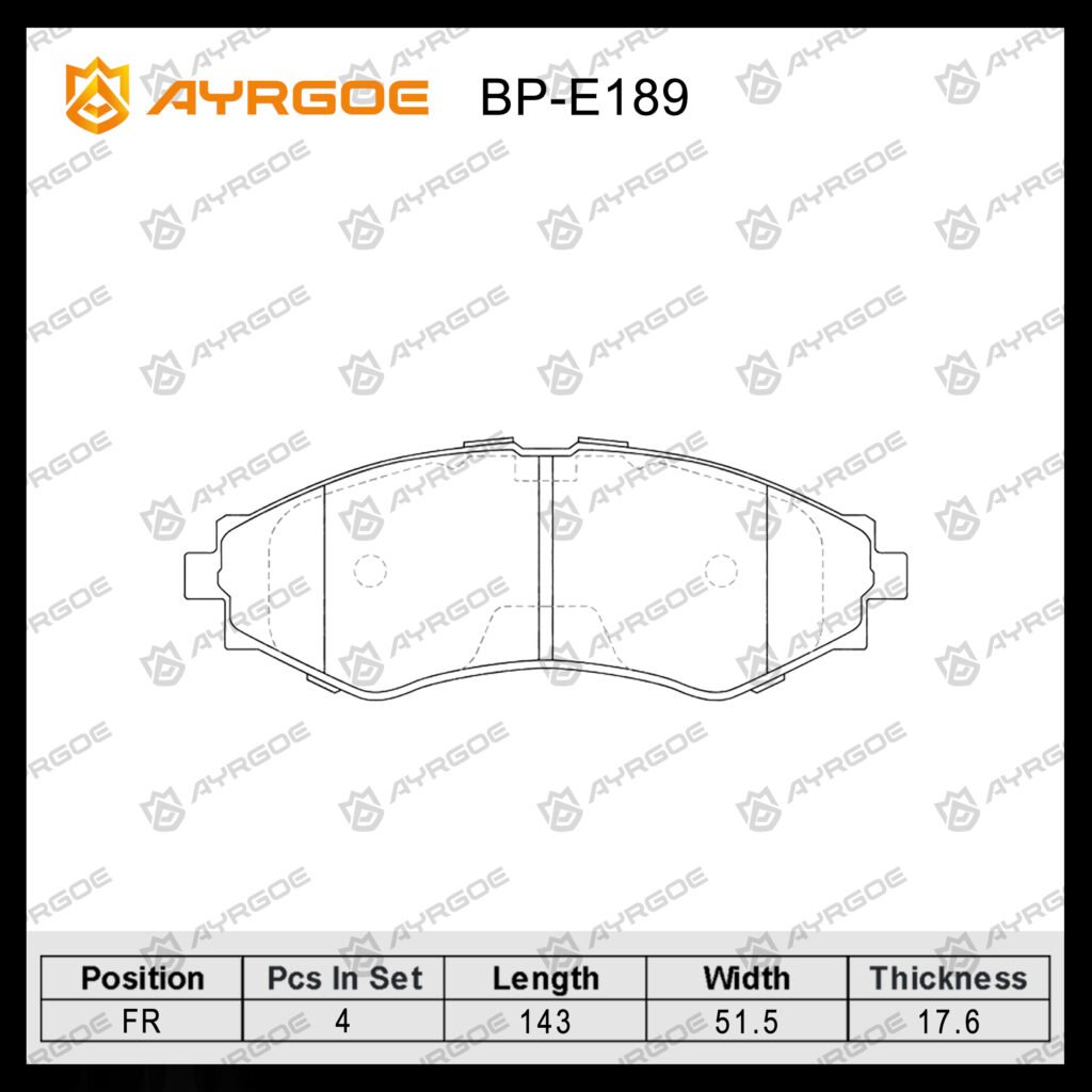 AYRGOE D11124-05 BRAKE PAD FR RAVON NEXIA R3 16-20| CHERVOLET LACETTI J200 04-13