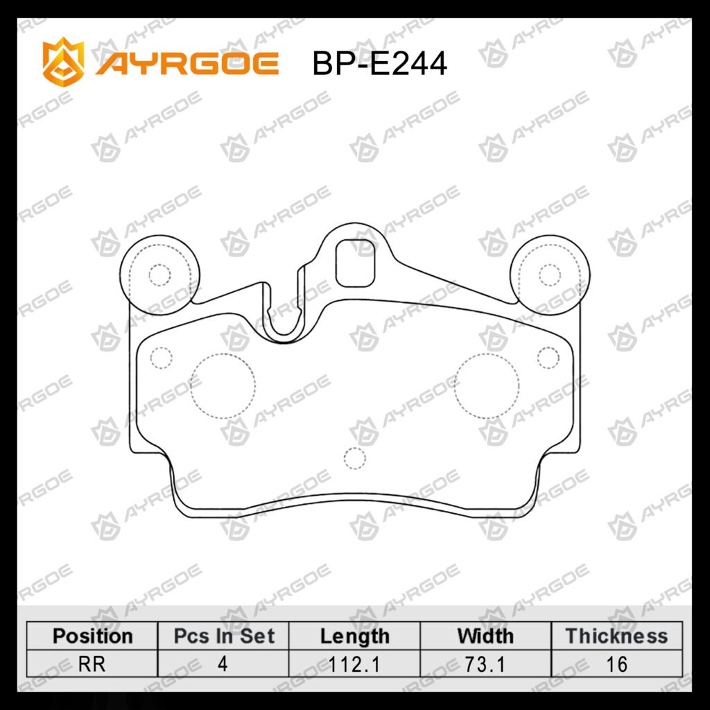 AYRGOE PN0347W-05 BRAKE PAD RR Audi Q7 05-15/VW Touareg 03-10/Porsche Cayenne 03-10