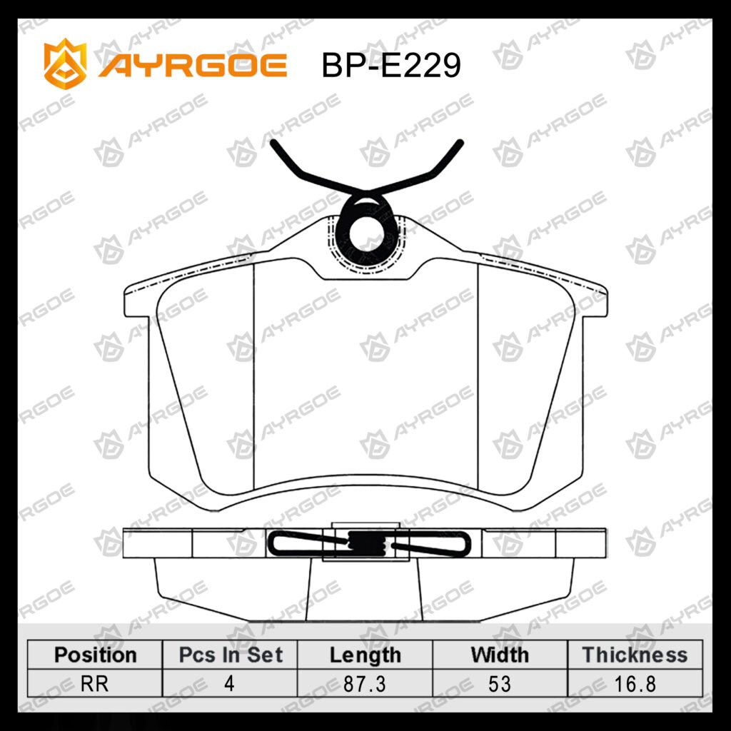 AYRGOE D1083-05 BRAKE PAD RR Audi A4 B6 B7 00-08/A6 C4 C5 94-05/A8 D2 94-10/TT 98-06/VW Golf III IV V VI VII 89/Passat B3 B4 B5 88-05/Polo III IV V VI 95/Vento Bora Jetta 98-14/Caddy 04-15/Renaut Megane III IV 08/Skoda Fabia 99