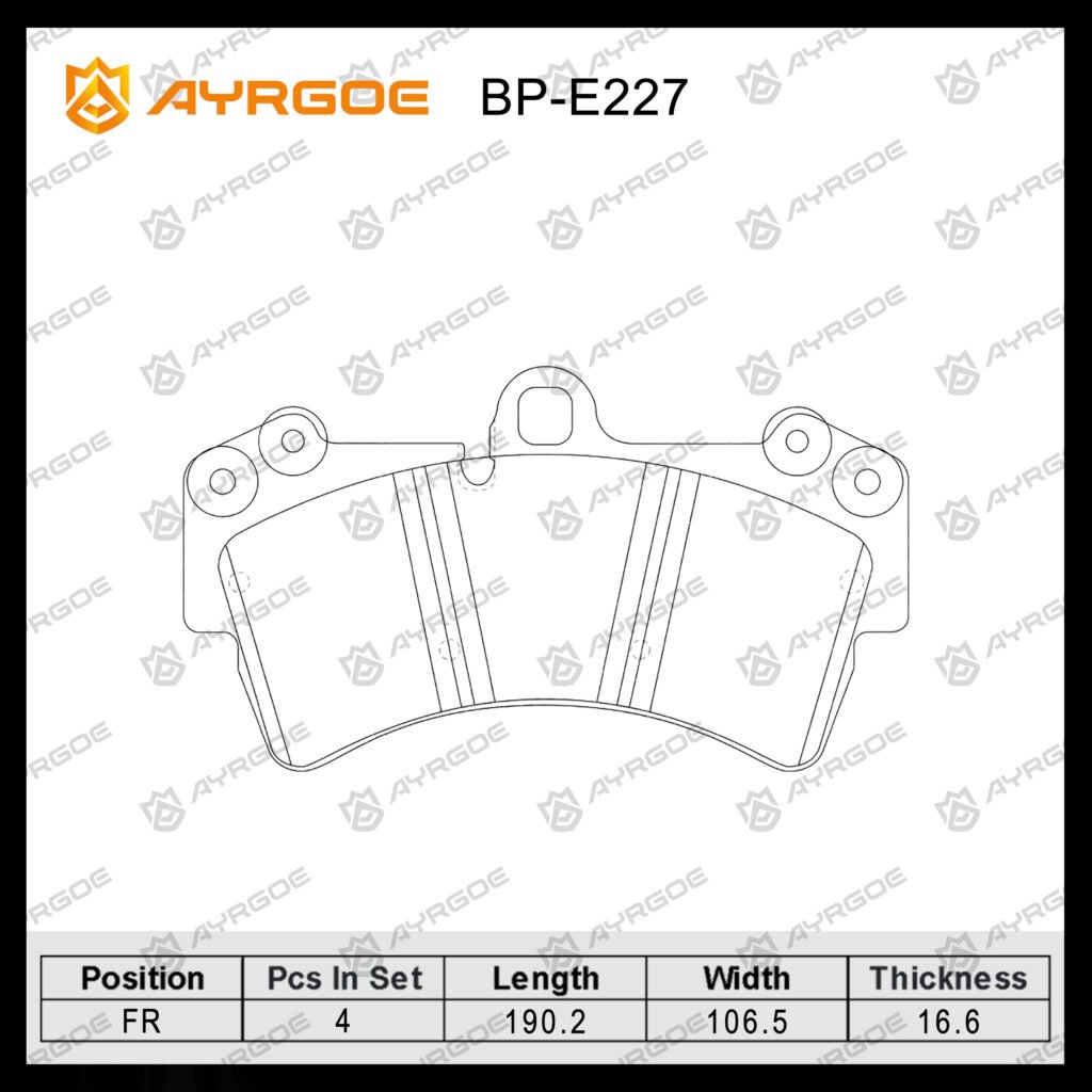 AYRGOE PN0346W-05 BRAKE PAD FR Audi Q7 05-15/VW Touareg 03-10/Porsche Cayenne 03-10