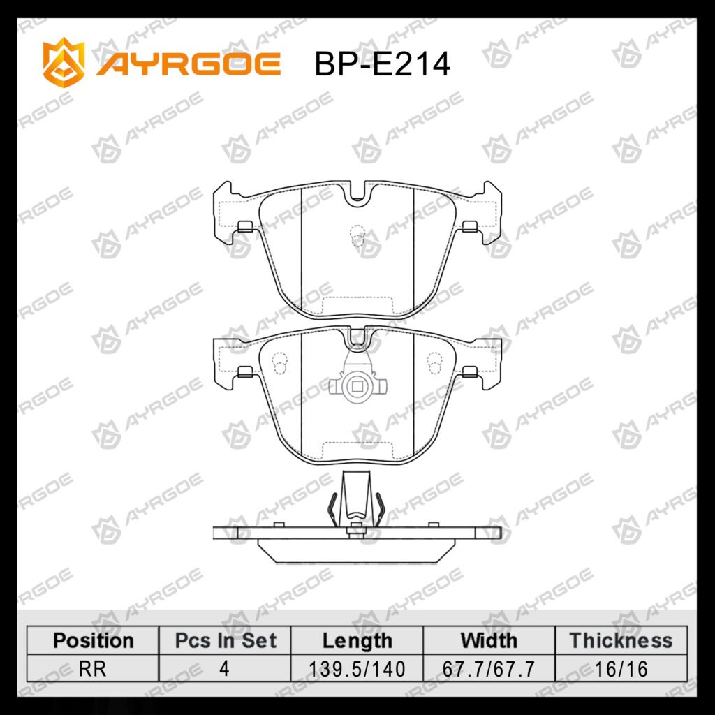 AYRGOE PN0326-05 BRAKE PAD RR BMW 3 E90 E92 E93 04-13/BMW 5 E60 E61 01-10/BMW 6 E63 E64 02-10/BMW X5 E70 F15 F85 06-/BMW X6 E71 E72 F16 F86 07/BMW 7 E65 E66 E67 F01 F02 F03 F04 00-