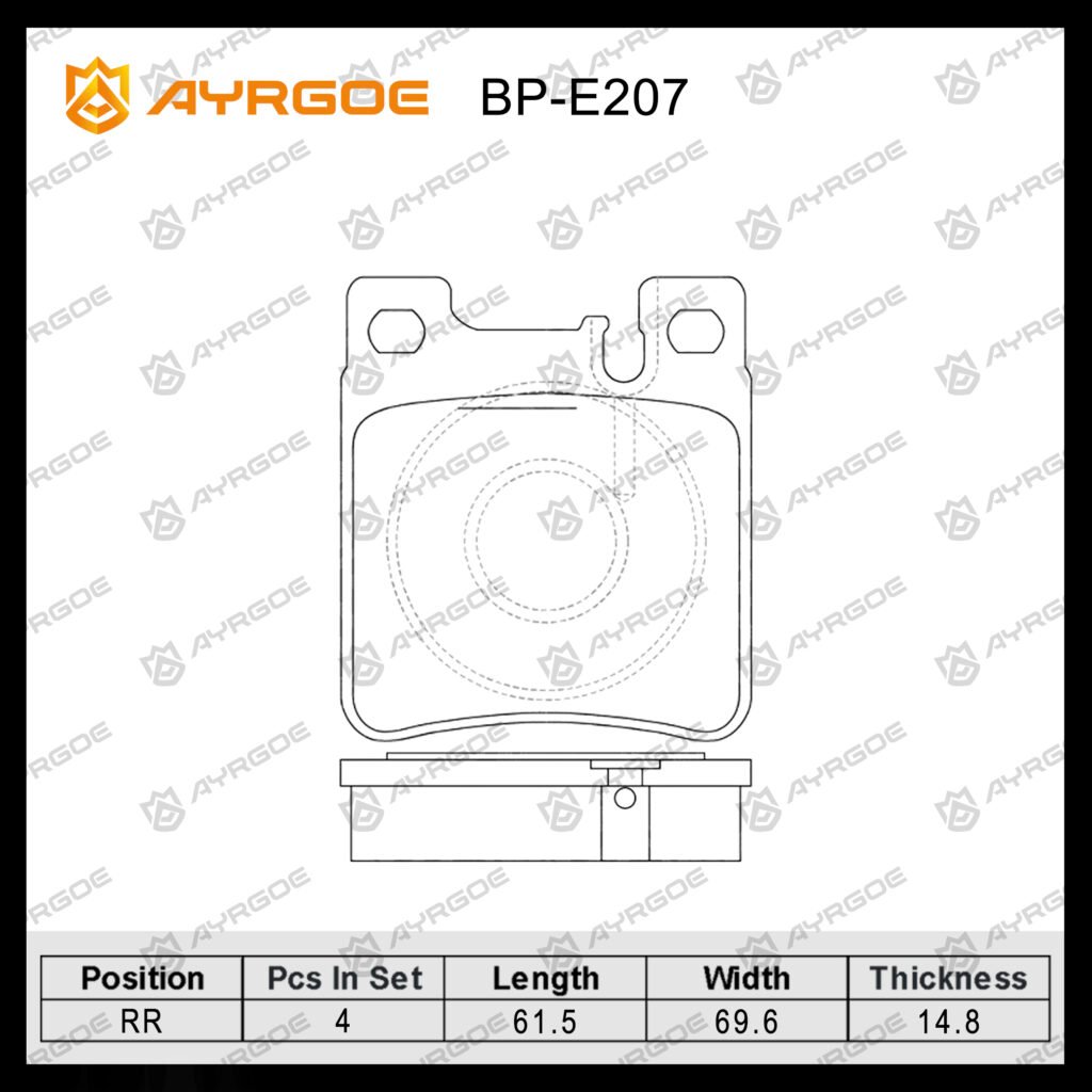 AYRGOE PN0030W-05 BRAKE PAD RR MB W140 91-00/W202 W203 93-08/W210 95-02/W220 98-05 M104 M112 M119