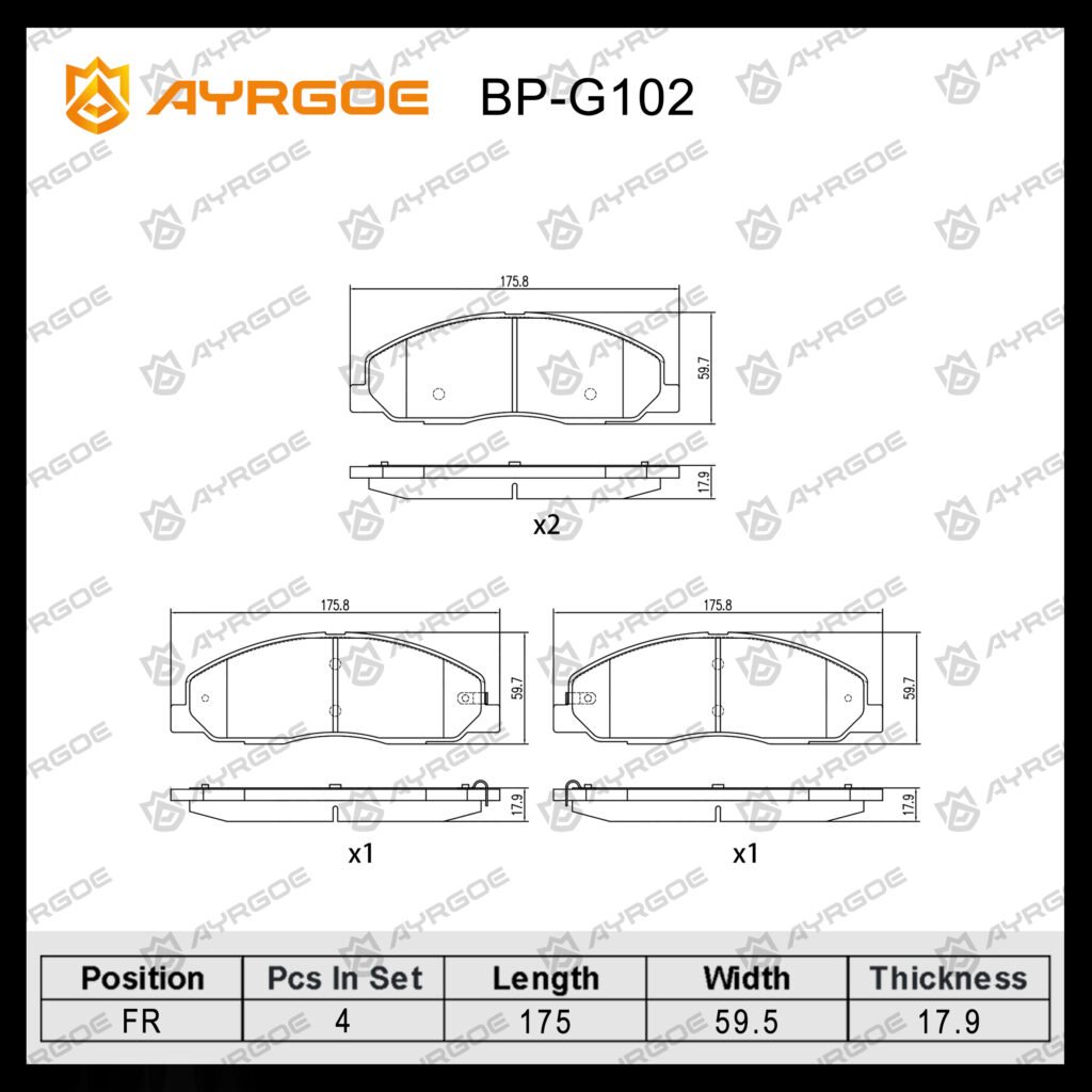 AYRGOE ADB0796-07 BRAKE PAD FR GAZ Gazelle Next ISF 2.8 2013-