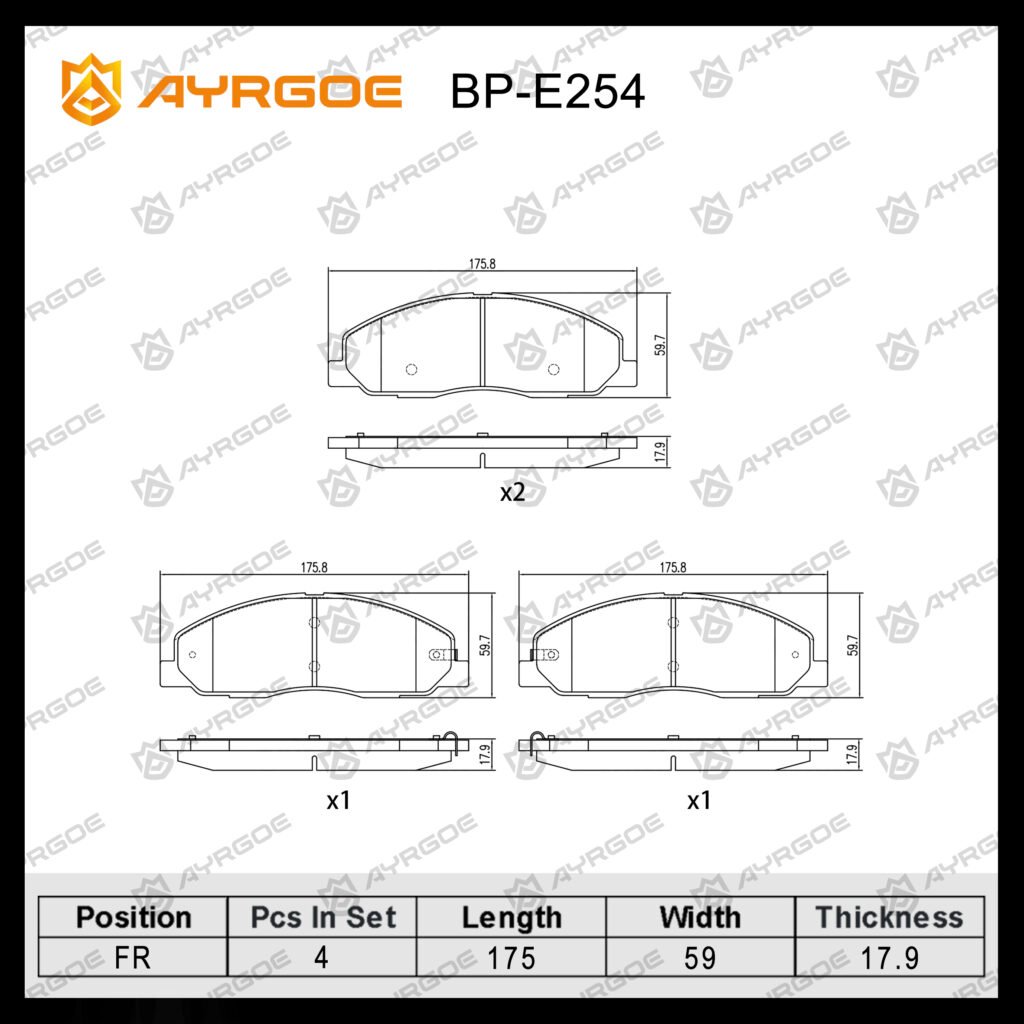 AYRGOE ADB0796-05 BRAKE PAD FR GAZ Gazelle Next ISF 2.8 2013-