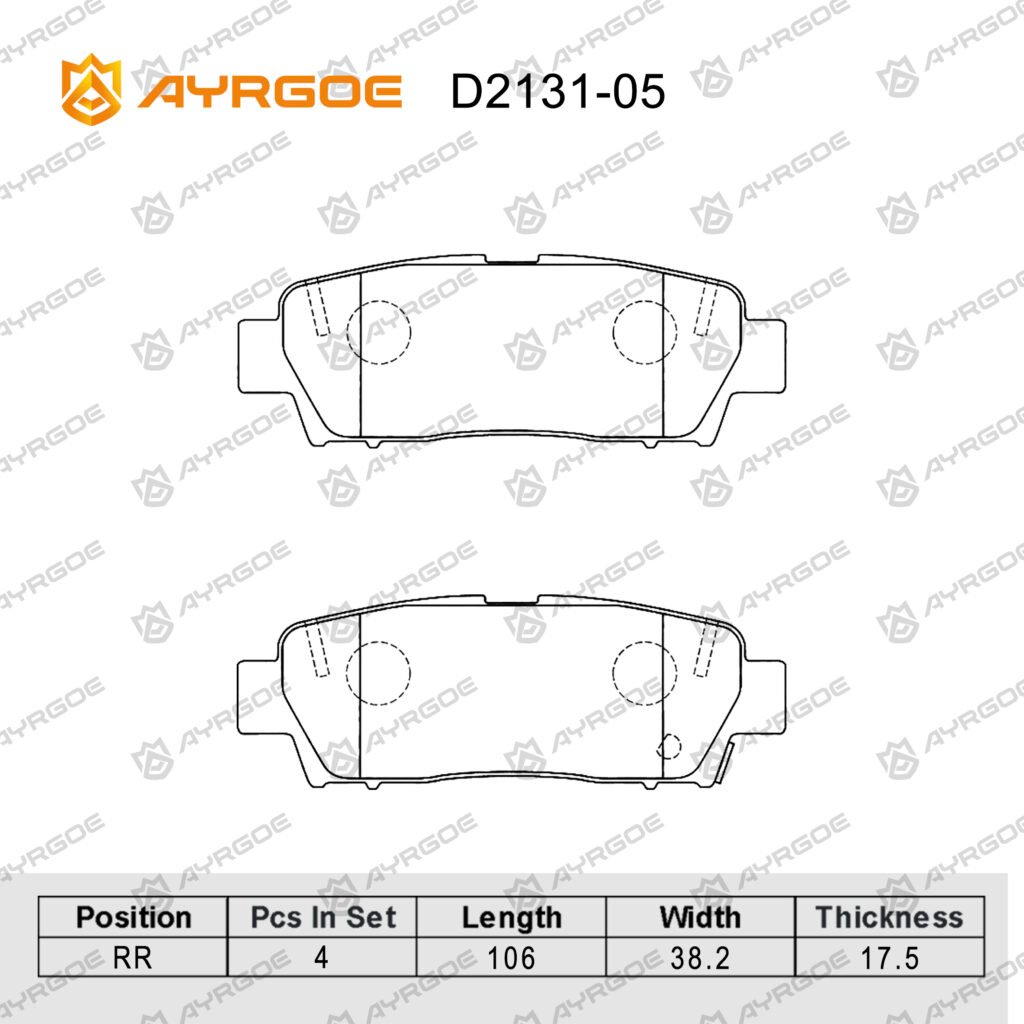 AYRGOE D2131-05 BRAKE PAD RR Toyota Avalon MCX10 93-00/Mark II(Chaser,Cresta) GX90 92-96