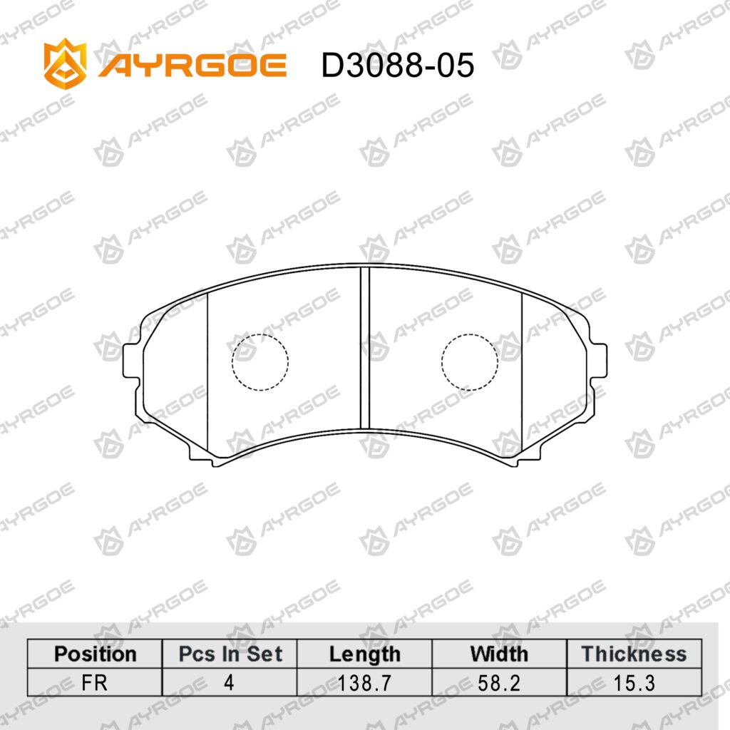 AYRGOE D3088-05 BRAKE PAD FR MMC Pajero 99-06/Montero III 00-06