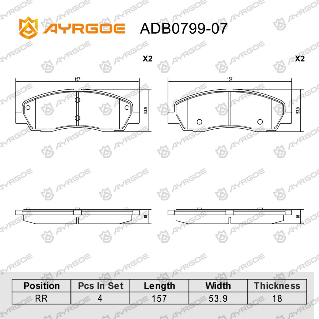 AYRGOE ADB0799-07 BRAKE PAD RR GAZ Gazelle Next ISF 2.8 2013-