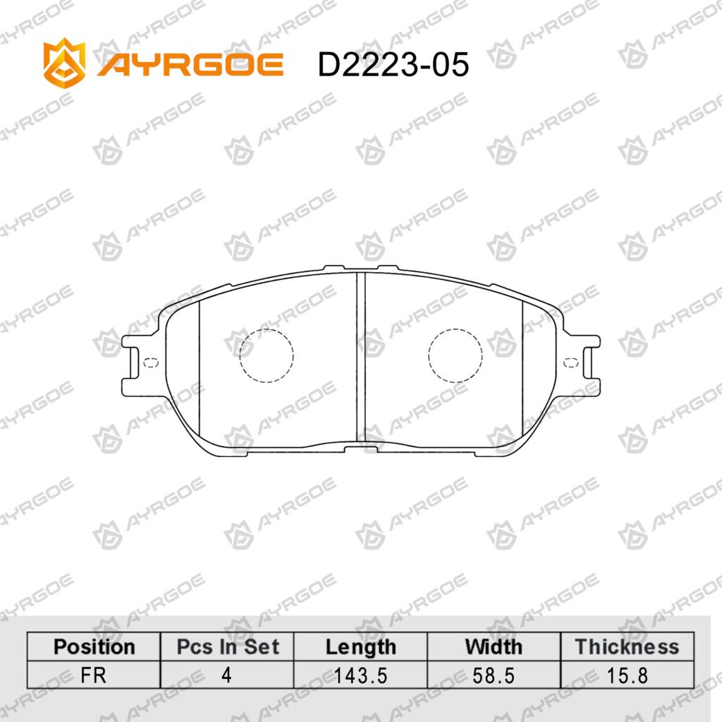 AYRGOE D2223-05 BRAKE PAD FR TOYOTA CAMRY XV30 02-04