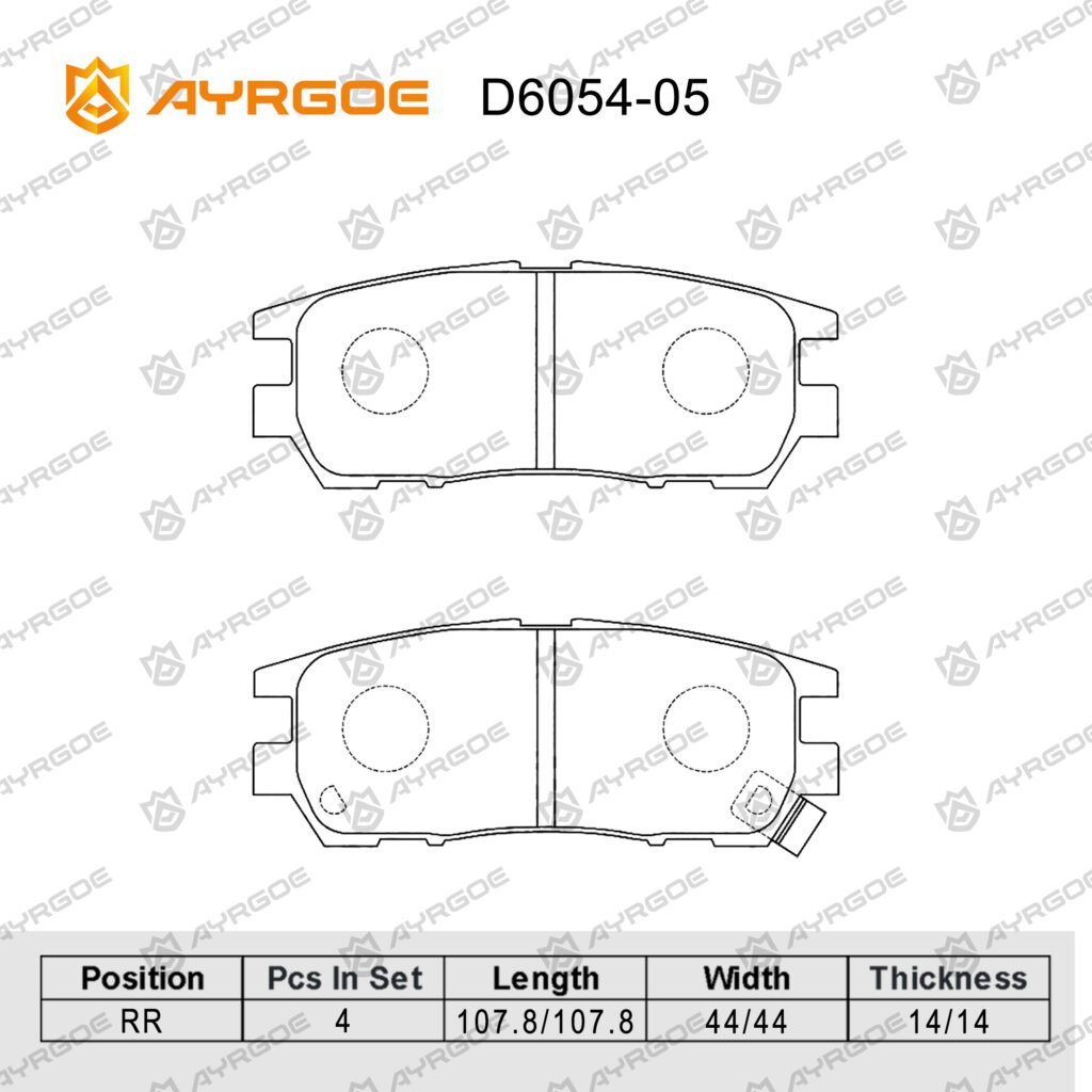 AYRGOE D6054-05 BRAKE PAD RR MMC Pajero Montero II 90-06/Pajero Motero Sport 96/L400 94-07/Delica 94-07/Sigma 90-96/Space Gear 95-01