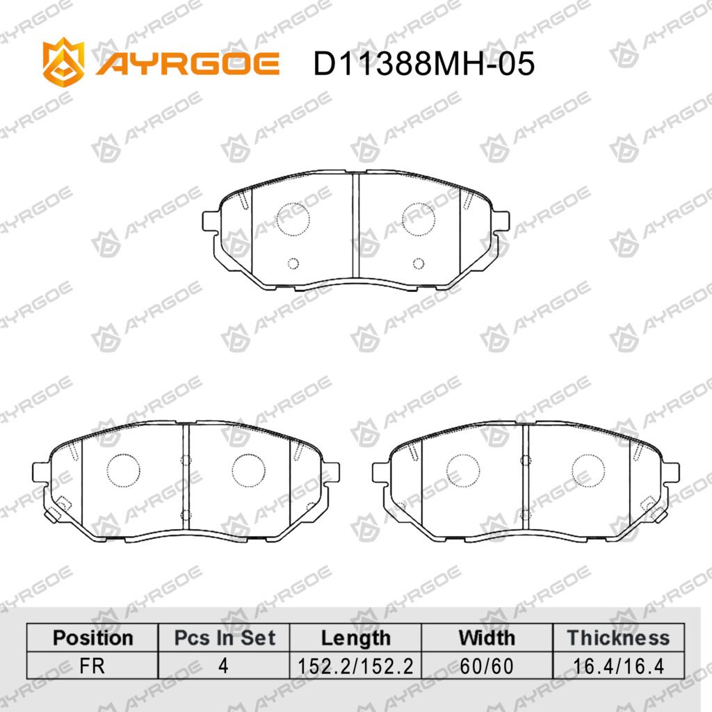AYRGOE D11388MH-05 BRAKE PAD FR Hyundai Santa Fe TM 18-25/Sorento UM 14-20