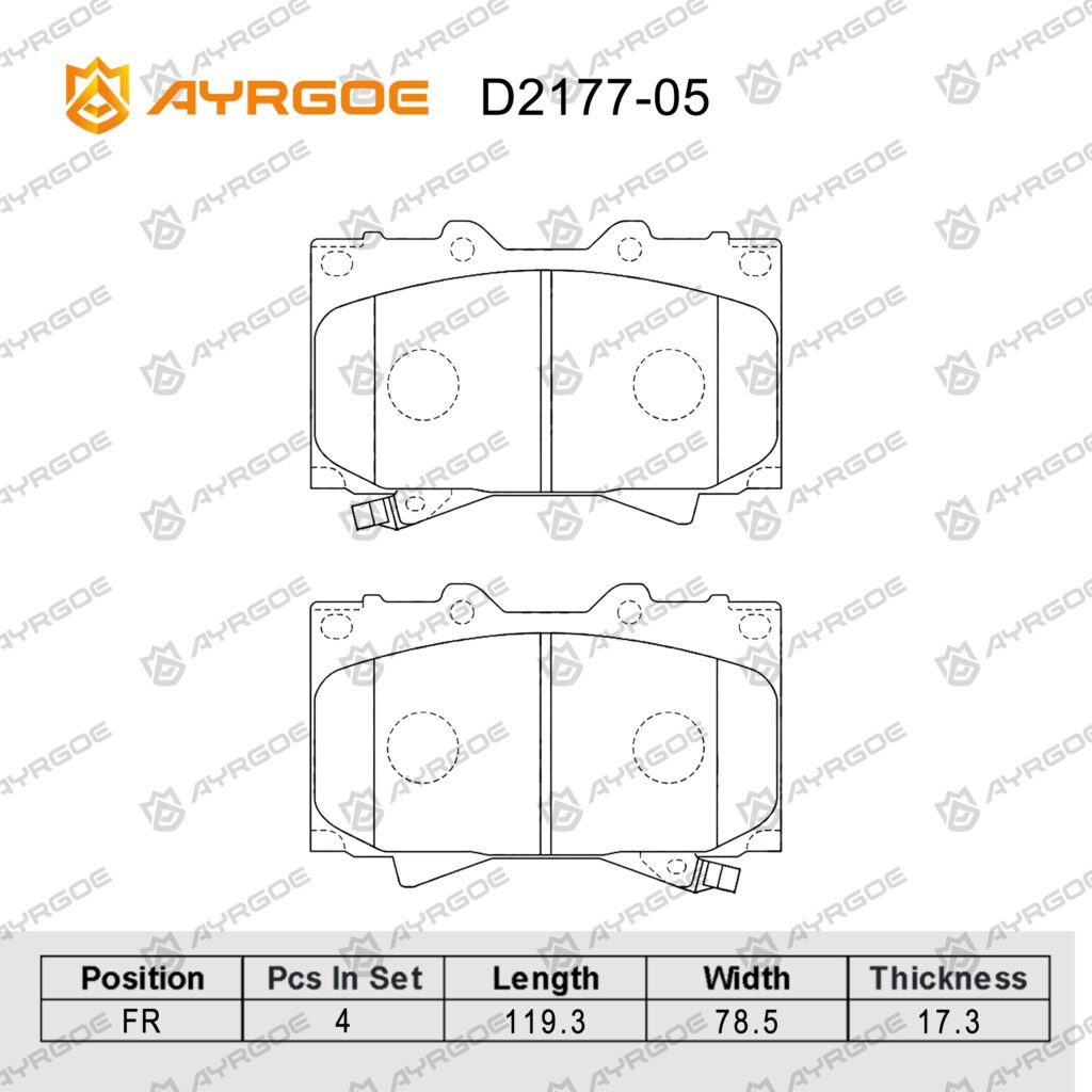 AYRGOE D2177-05 BRAKE PAD FR Toyota LC100 J100 4.7 98-07/Lexus LX470 J100 98-07
