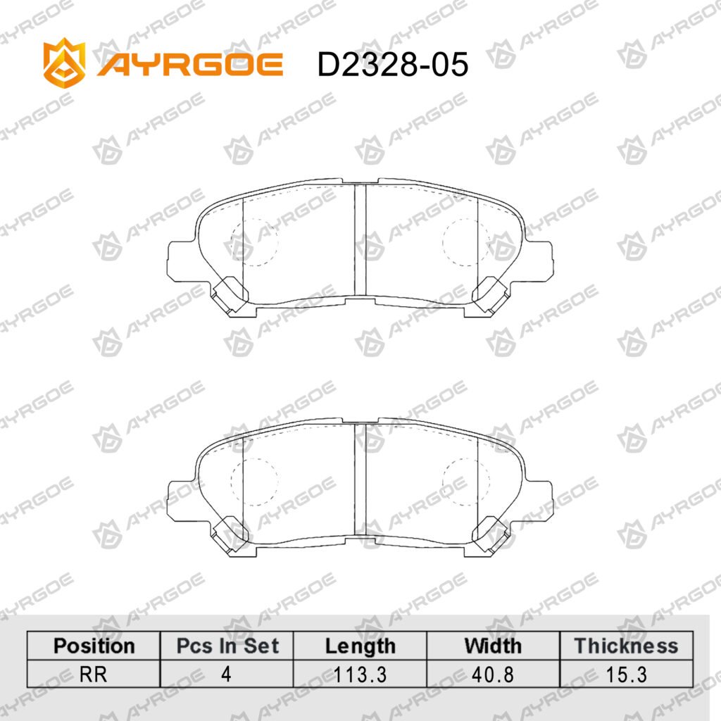 AYRGOE D2328-05 BRAKE PAD RR Toyota Highlander XU40 05-15