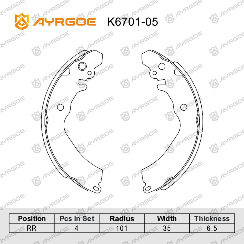 AYRGOE K6701-05 BRAKE SHOE RR MMC GALANT E52 92-96/LANCER 95-00
